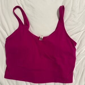 Vibrant Pink Lululemon sports bra/ crop tank